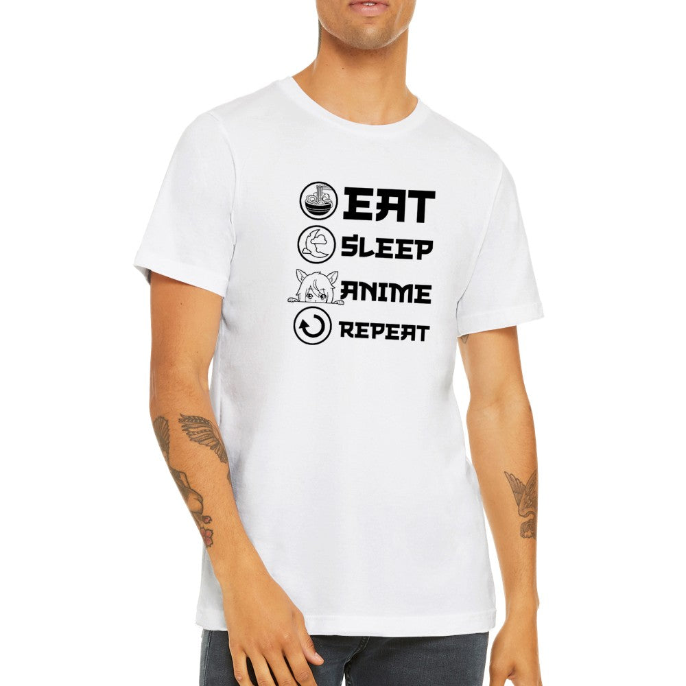 Quote t-shirt - Anime - Eat, Sleep, Anime, Repeat - Premium Unisex T-shirt 