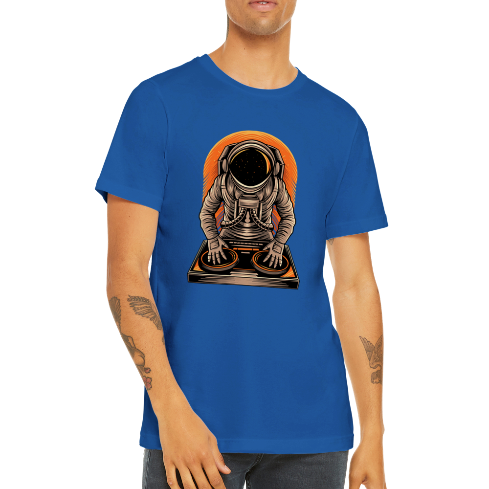 Funny T-Shirts - Cool Space Man DJ Artwork Premium Unisex T-shirt