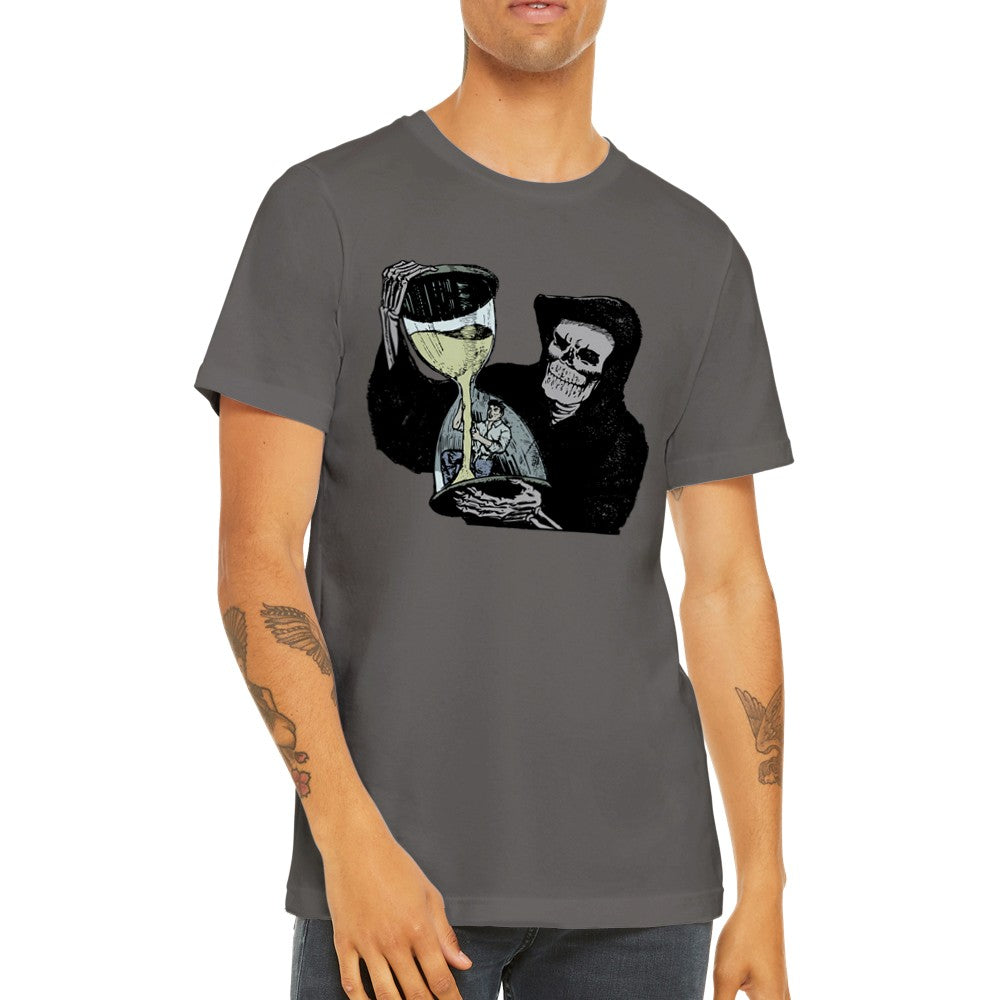 Artwork T-Shirt - Grim Reaper Times Up Artwork - Premium Unisex T-Shirt