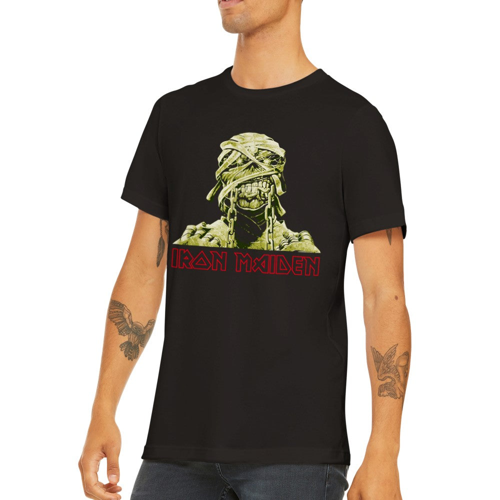 Musik T-Shirt - Iron Maiden Artwork - Eddie Art Premium Unisex T-Shirt