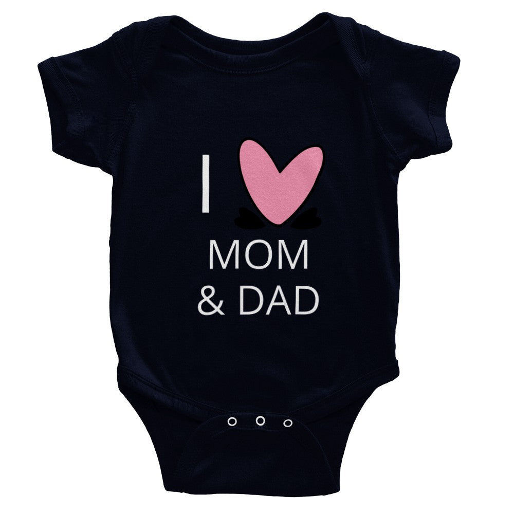 Classic Baby Onesie Long Sleeve - I Love Mom & Dad (mom and dad are subject to change)