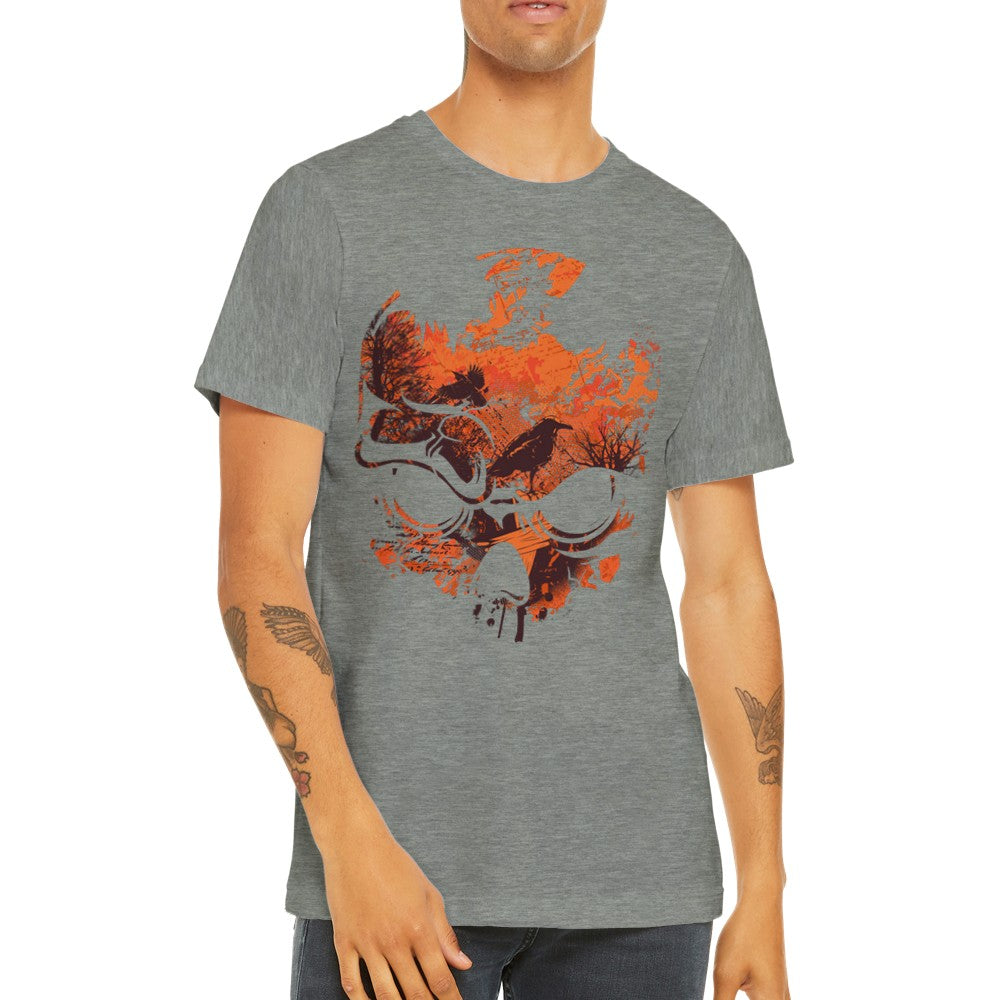 Artwork T-Shirts - The Autumn Skull Artwork - Premium Unisex T-Shirt 