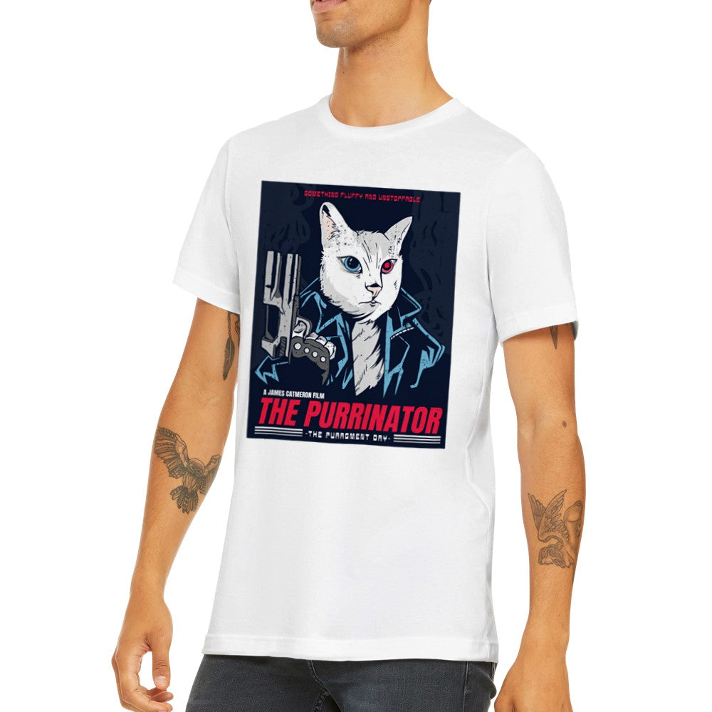 Citat T-shirt - Sjove Designs Artwork -The Purrinator Kat Premium Unisex T-shirt