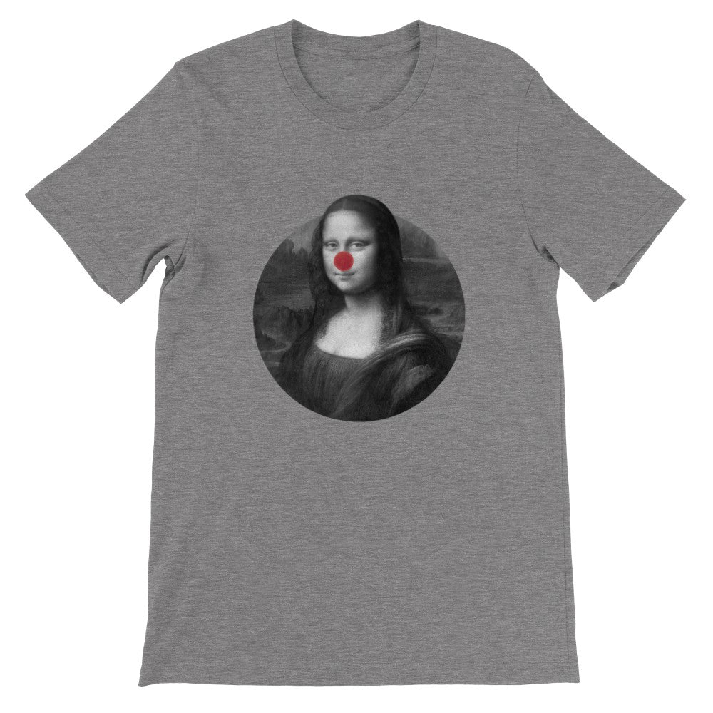 Artwork T-shirt - Mona Lisa Red Nose Artwork - Mørk Grå meleret Premium Unisex T-shirt