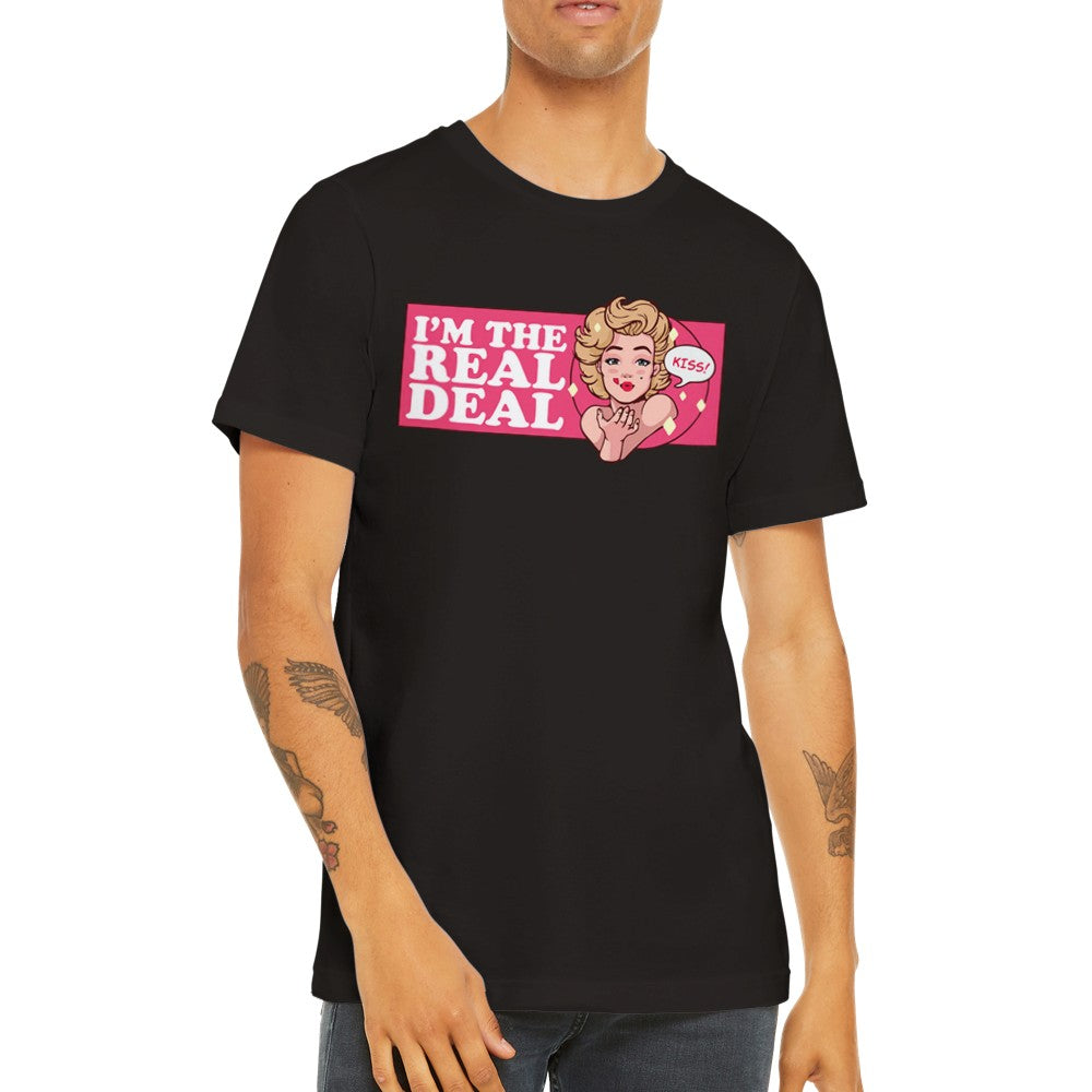 Citat T-shirt - Marilyn Monroe Im The Real Deal - Premium Unisex T-shirt