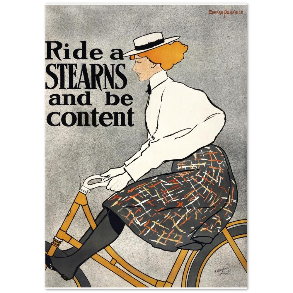 Plakat Ride a Stearns and be content (1896) af Edward Penfield