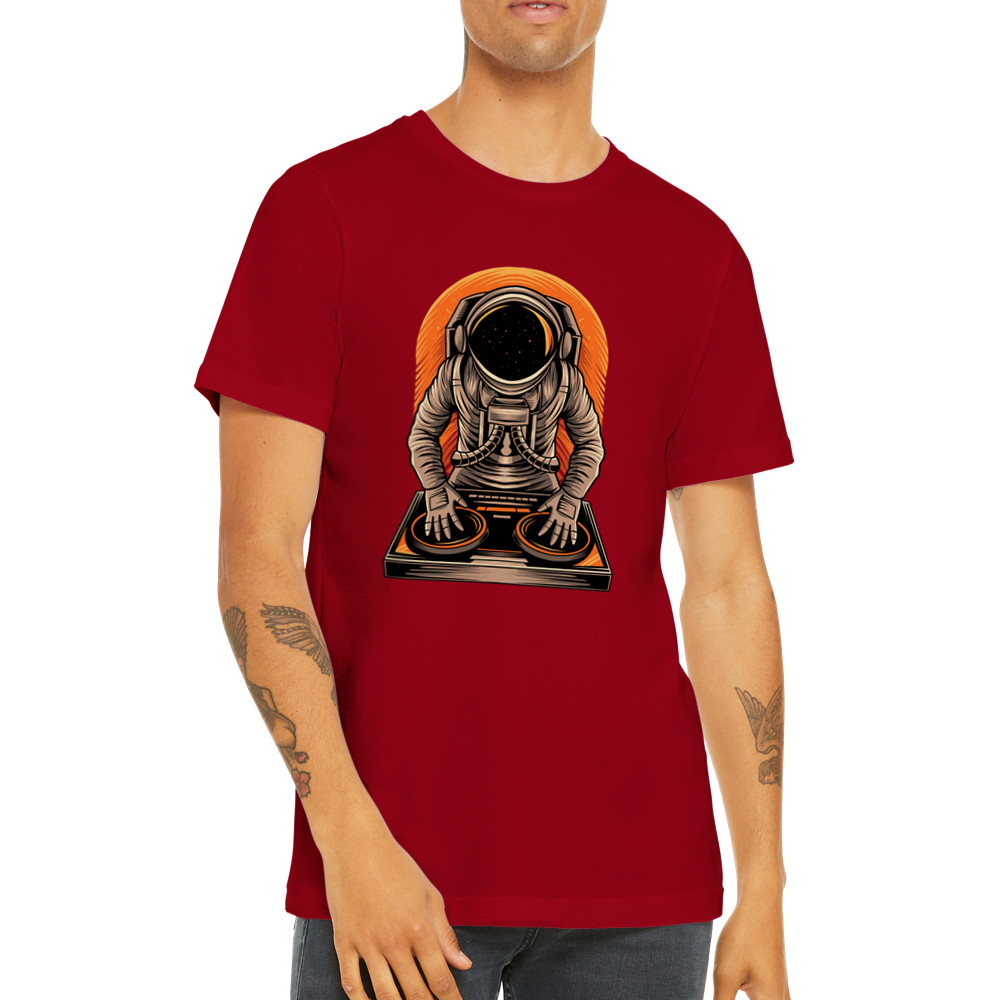 Sjove T-shirts - Cool Space Man DJ Artwork Premium Unisex T-shirt