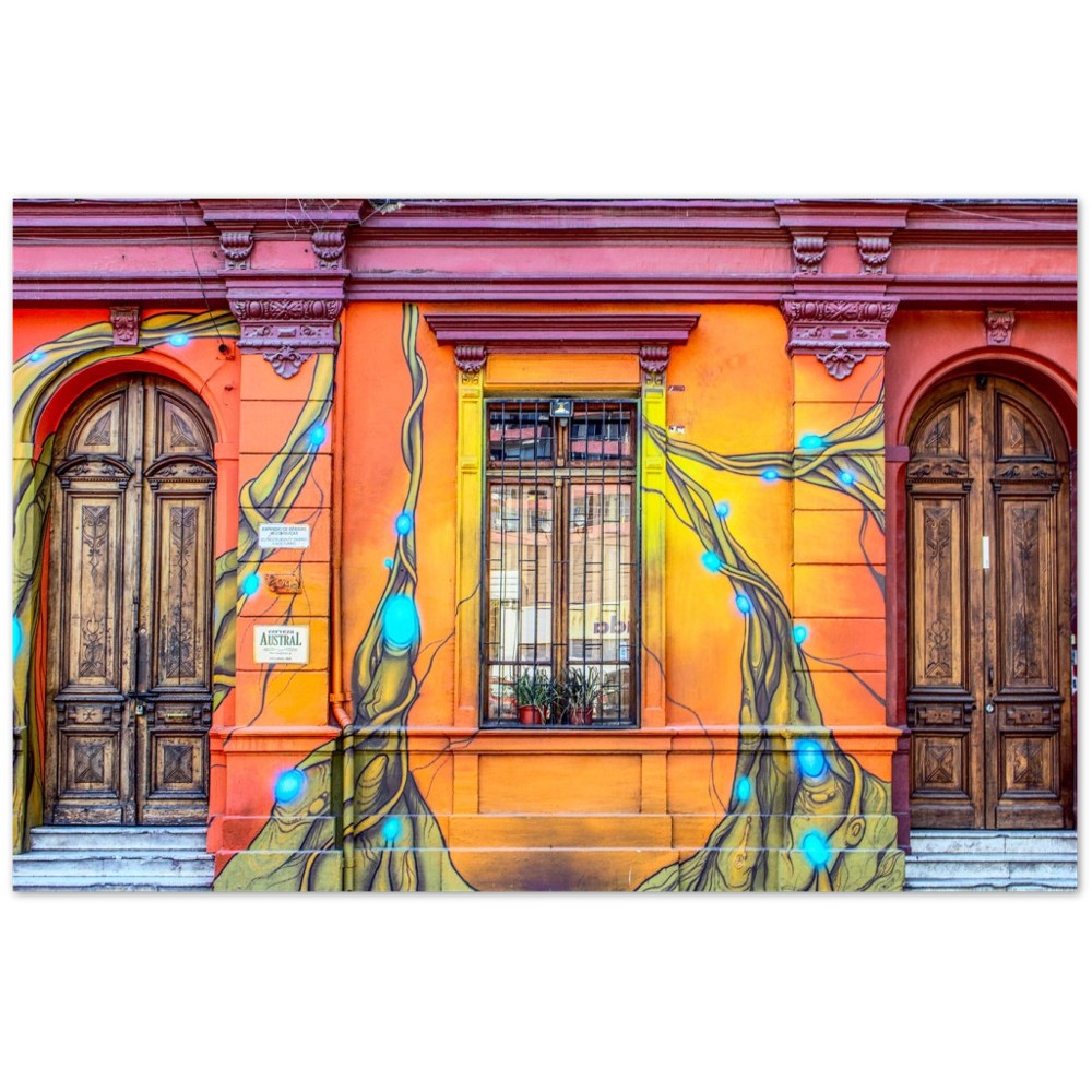 Plakat - Street Art - Colorful Sunburst Santiago