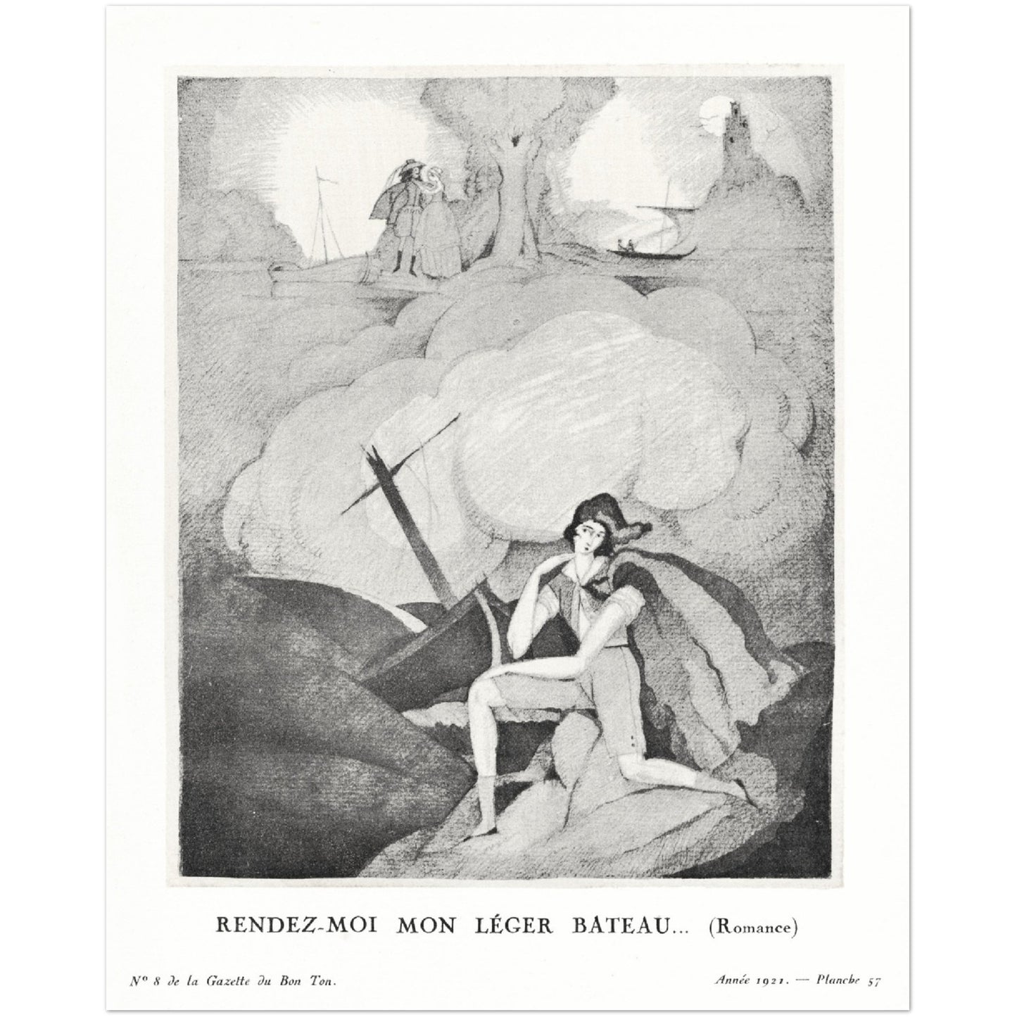 Poster - Romance (1921 by Charles Martin - Premium Matte Paper