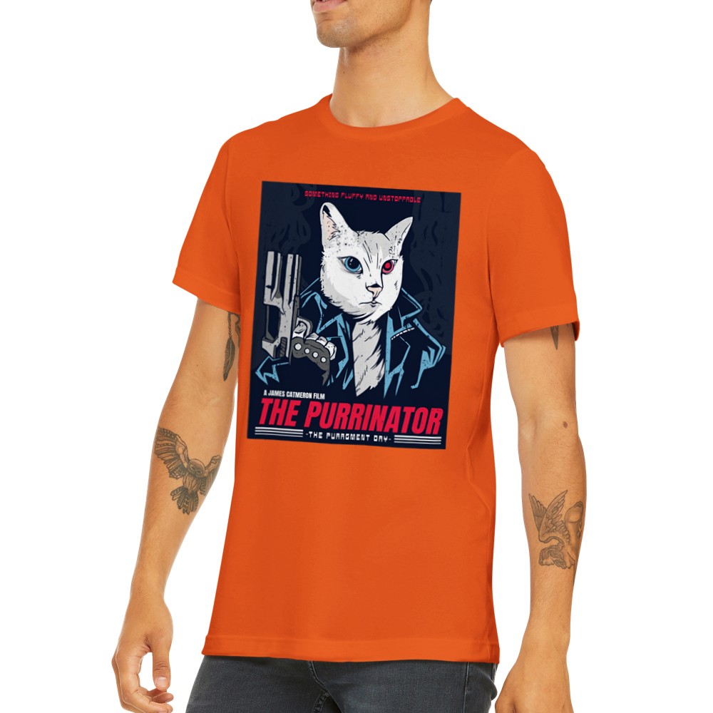 Citat T-shirt - Sjove Designs Artwork -The Purrinator Kat Premium Unisex T-shirt