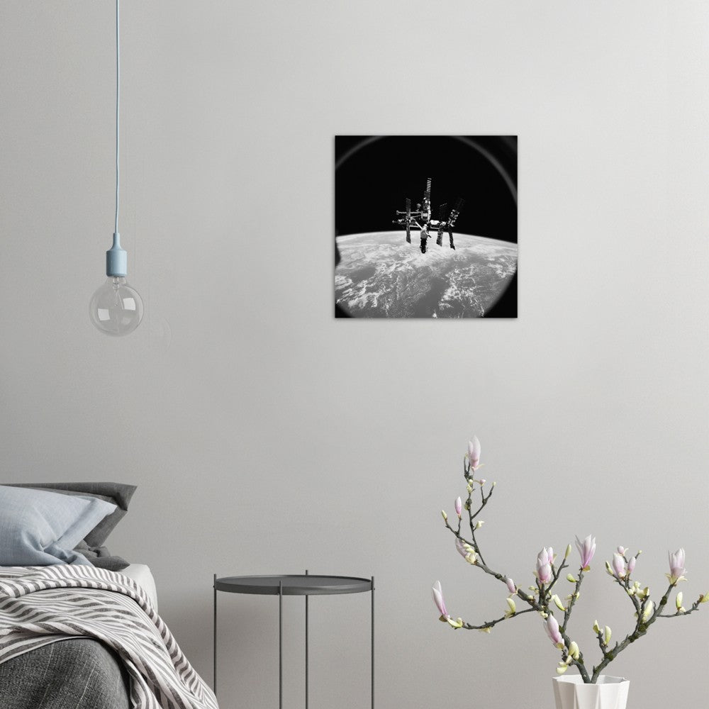 NASA Posters - Space Station Mir with Earth as Background - Premium Matte Poster Paper