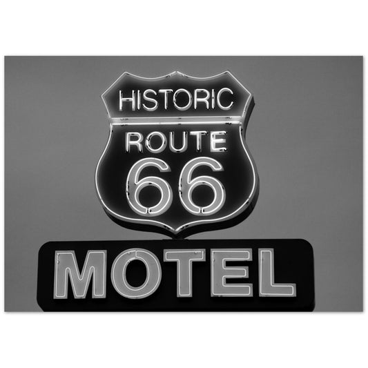 Poster Historisches Route 66 Motel Schild, Kingman, Arizona. von Carol M. Highsmith