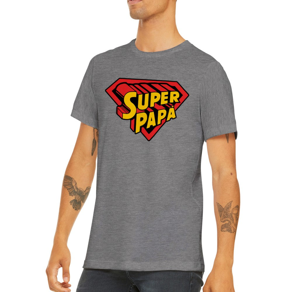 Quote T-shirt - For Dad - Super Papa artwork - Premium Unisex T-shirt