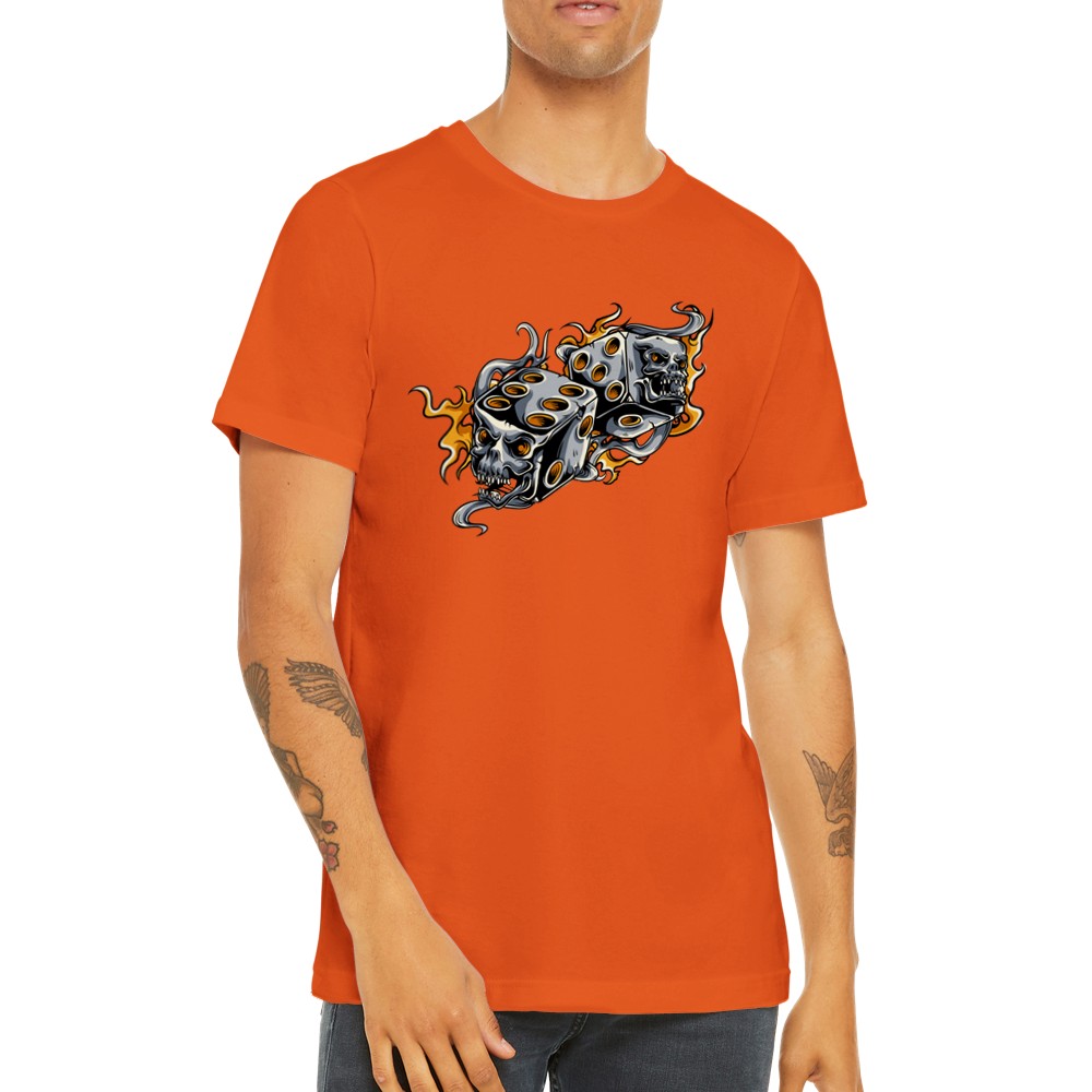 Artwork T-shirts - Dice Skulls Artwork - Premium Unisex T-shirt