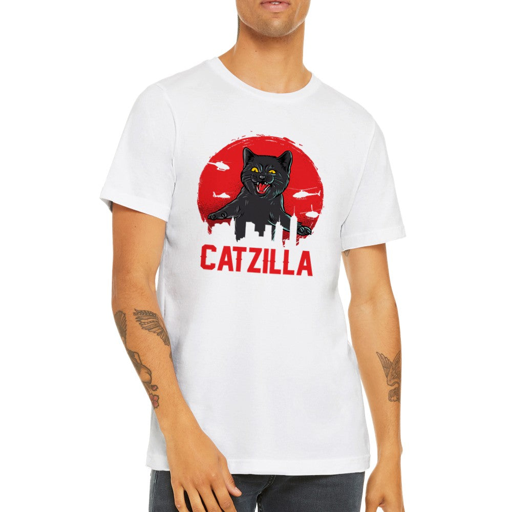 Sjove T-shirts - Kat Catzilla - Premium Unisex T-shirt