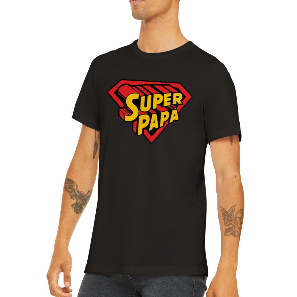 Quote T-shirt - For Dad - Super Papa artwork - Premium Unisex T-shirt