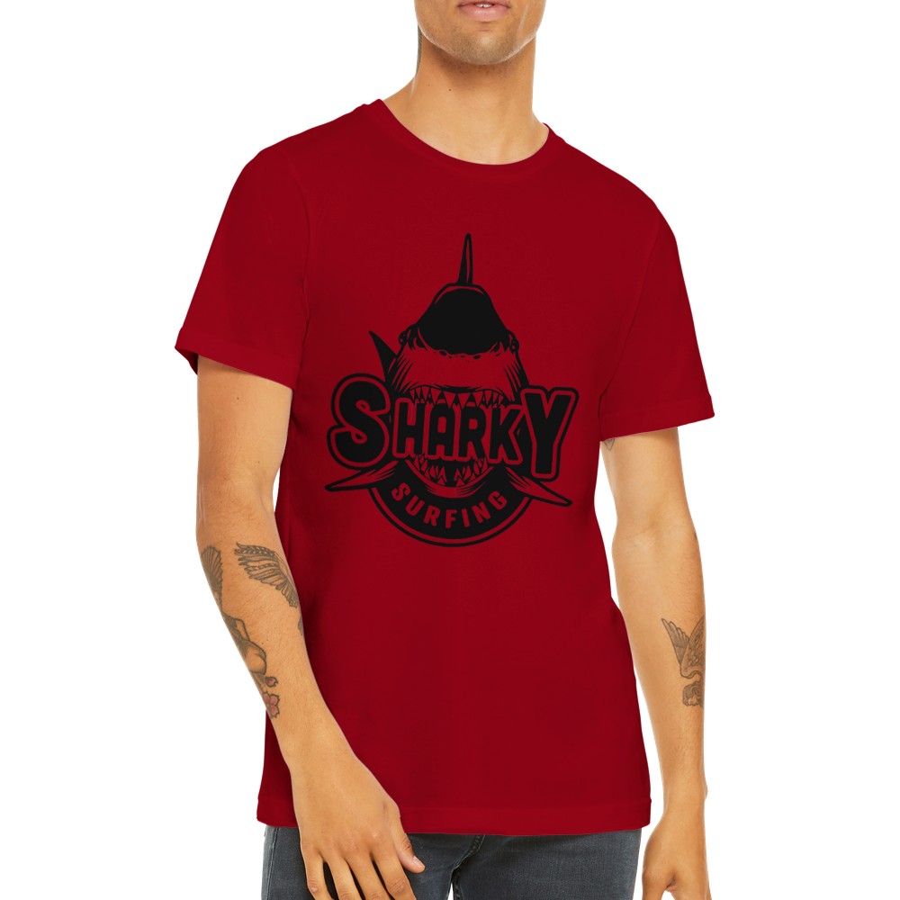 Fun T-Shirts - Shark Surfing artwork Premium Unisex T-shirt