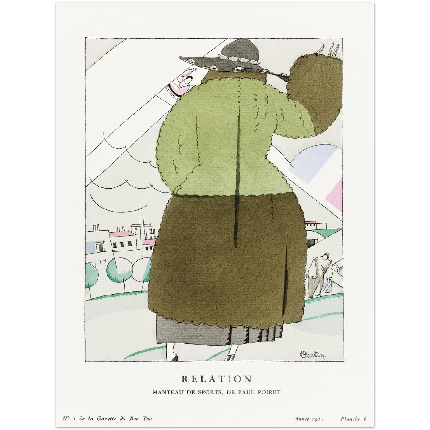 Plakat - Relation, Manteau de sports, de Paul Poiret (1921) - Charles Martin - Premium Mat Plakat