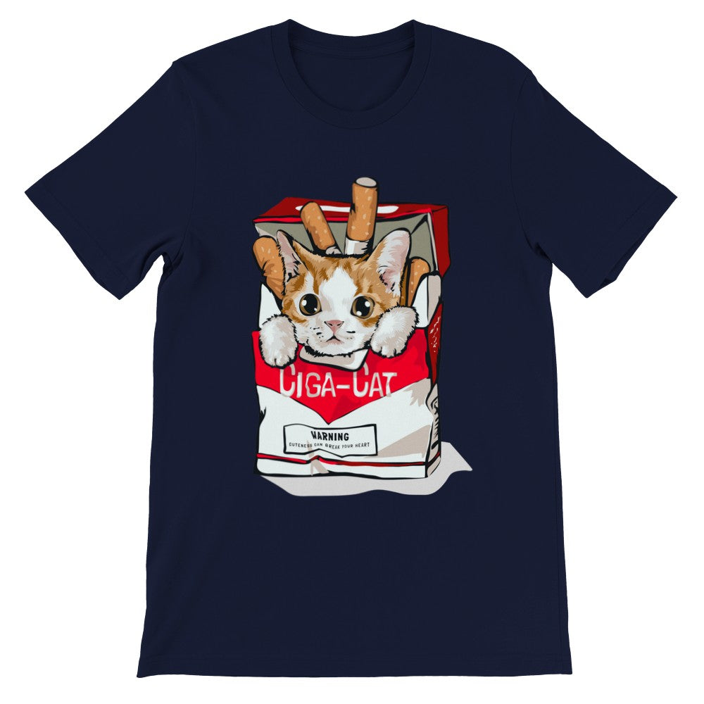 Sjove T-shirts - Kat - Ciga-cat - Premium Unisex T-shirt