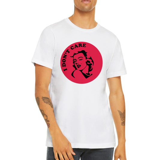 Citat t-shirt Marilyn Monroe - I Dont Care Premium Unisex T-shirt