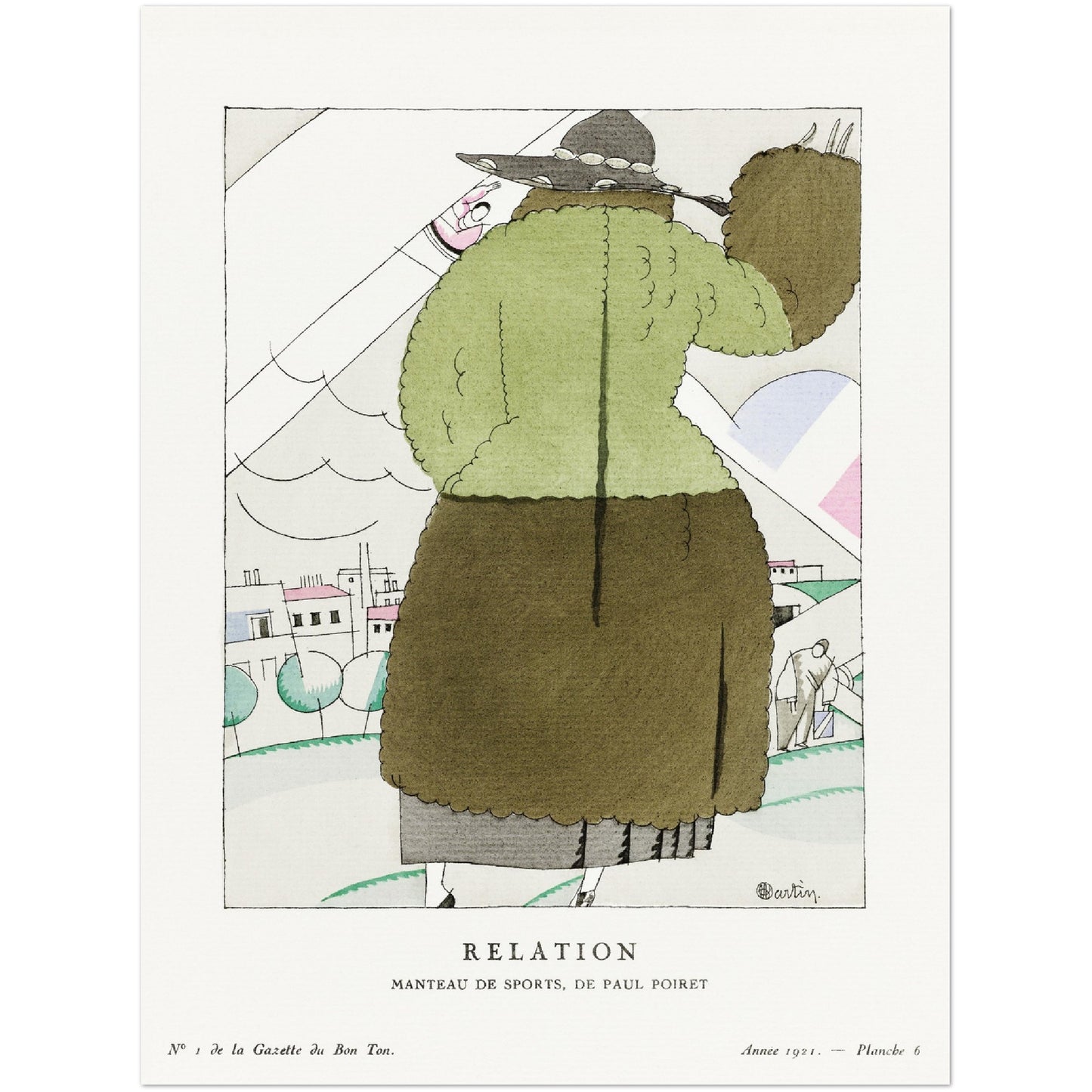 Plakat - Relation, Manteau de sports, de Paul Poiret (1921) - Charles Martin - Premium Mat Plakat