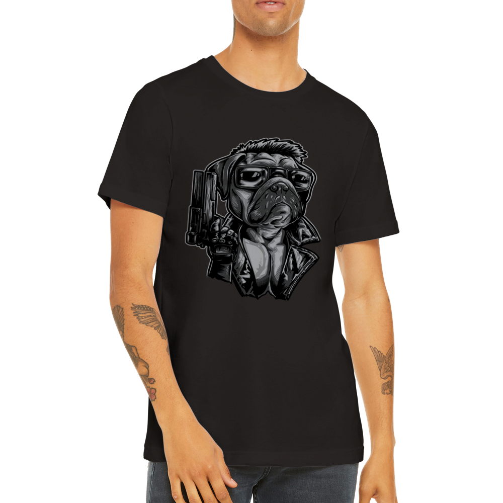 Lustige T-Shirts - Französische Bulldogge Frencinator Premium Unisex T-Shirt 