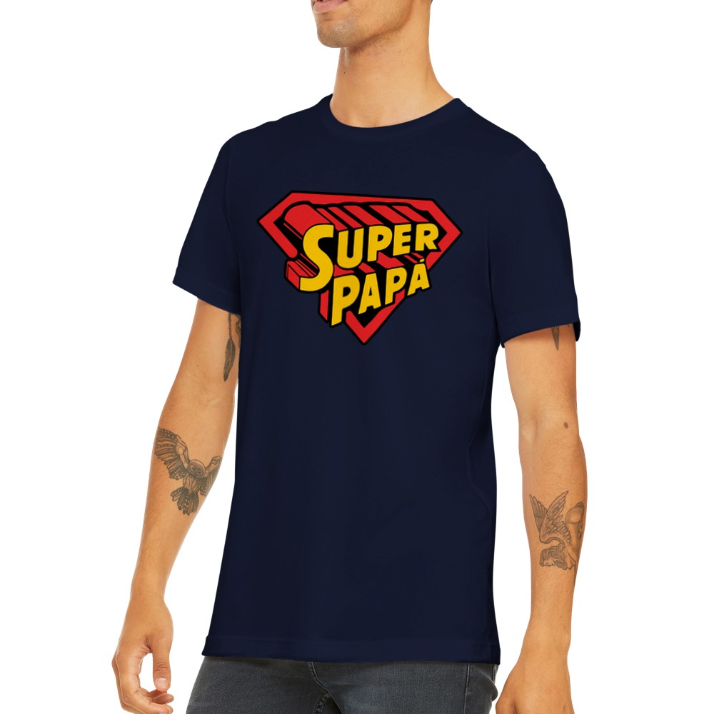 Zitat T-Shirt - Für Papa - Super Papa Artwork - Premium Unisex T-Shirt 