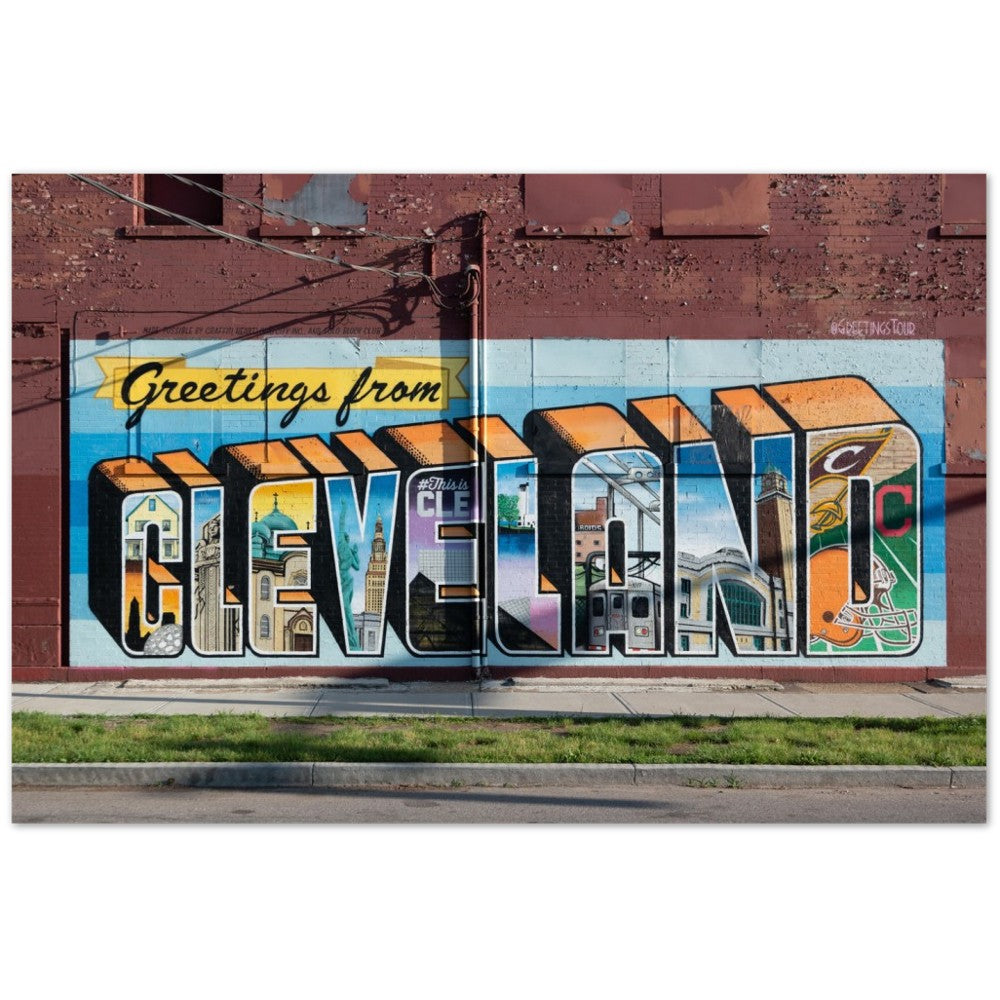 Poster – Street Art – Cleveland Greetings Wandbild – klassisches mattes Posterpapier