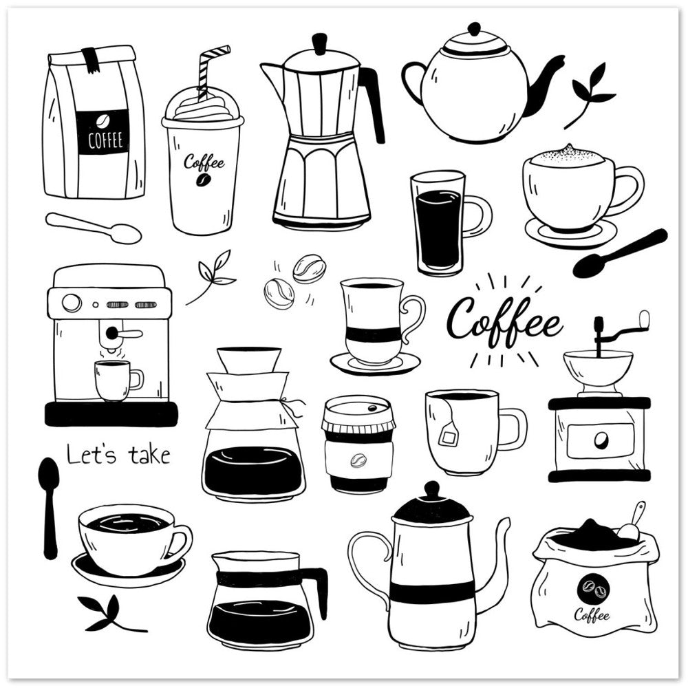 Poster Cafe and coffee house pattern Artwork Classic Matte Poster Paper