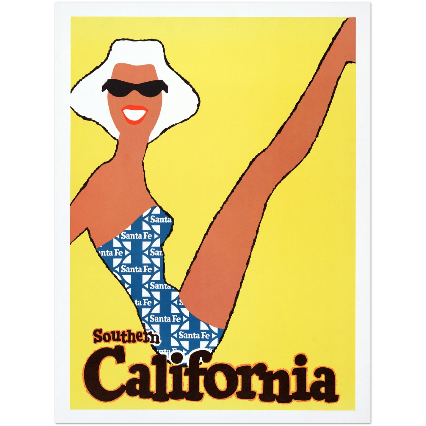 Poster – Southern California Girl in Santa Fe in Swimsuit (1963) Hochwertiges Posterpapier, matt