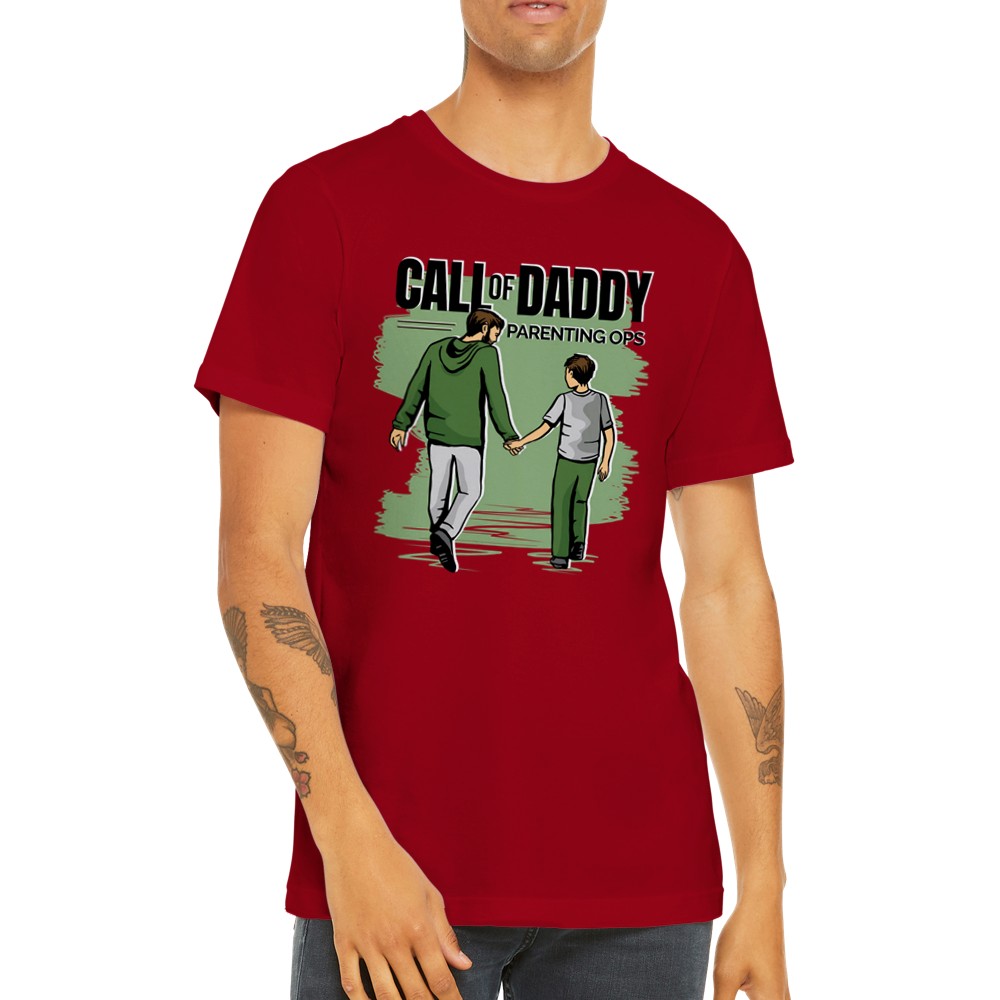 Zitat T-Shirt - Für Papa - Call Of Daddy Gaming Premium Unisex T-Shirt 