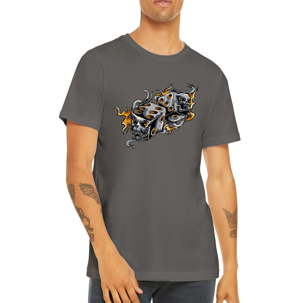 Artwork T-Shirts - Dice Skulls Artwork - Premium Unisex T-shirt