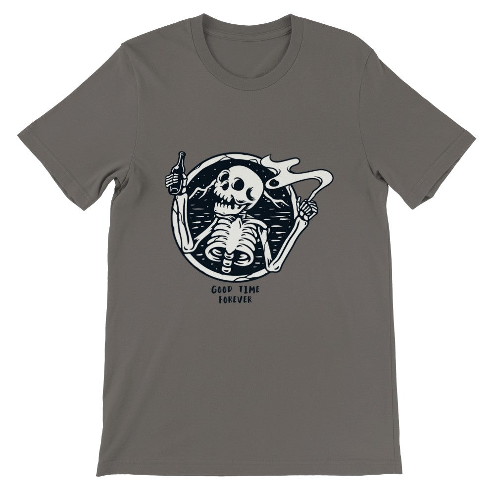 Fun T-Shirts - Good Vibes Forever Skelleton Artwork - Premium Unisex T-shirt