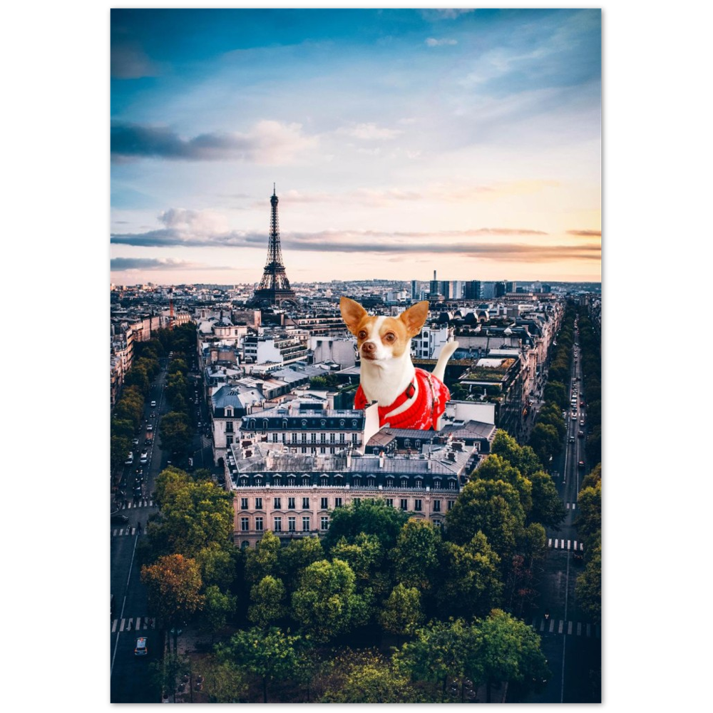 Poster Artwork – Chihuahua vs Paris – Classic Mat Museum Posterpapier 