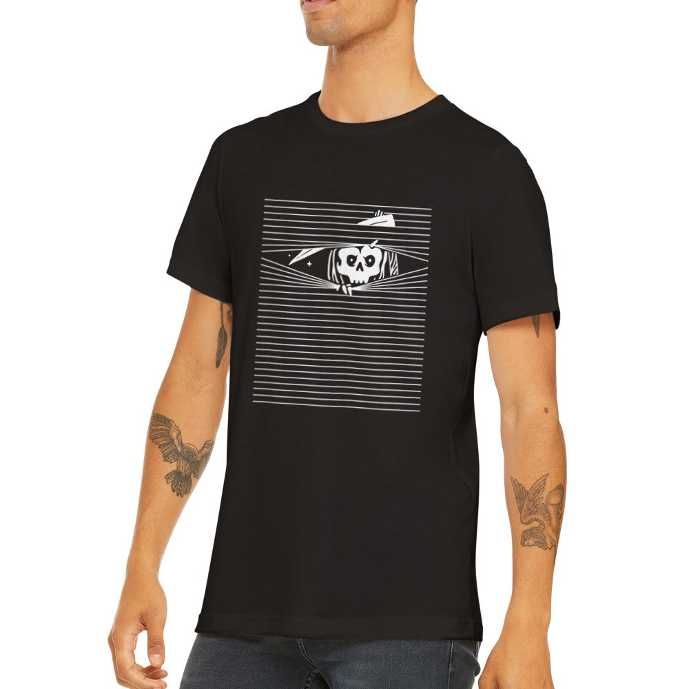 Sjove T-shirts - Death Is Lurking Premium Unisex T-shirt
