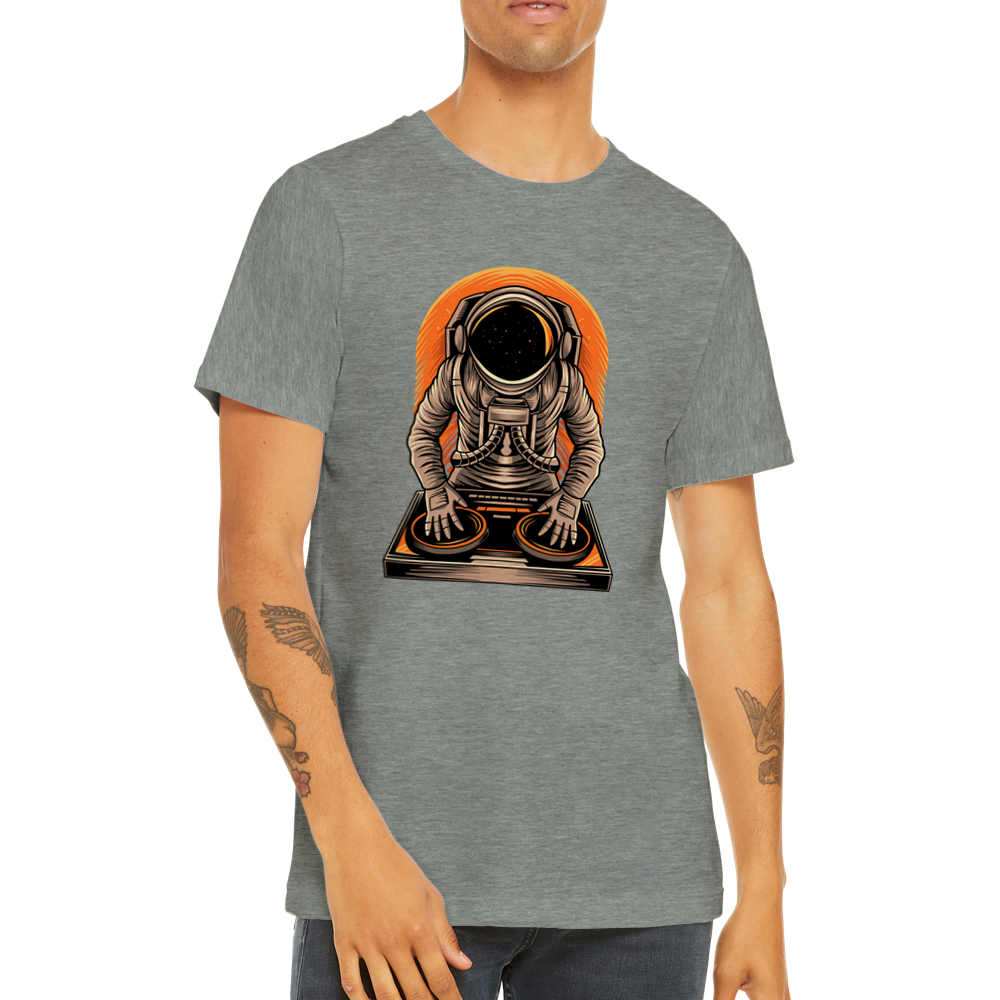 Sjove T-shirts - Cool Space Man DJ Artwork Premium Unisex T-shirt