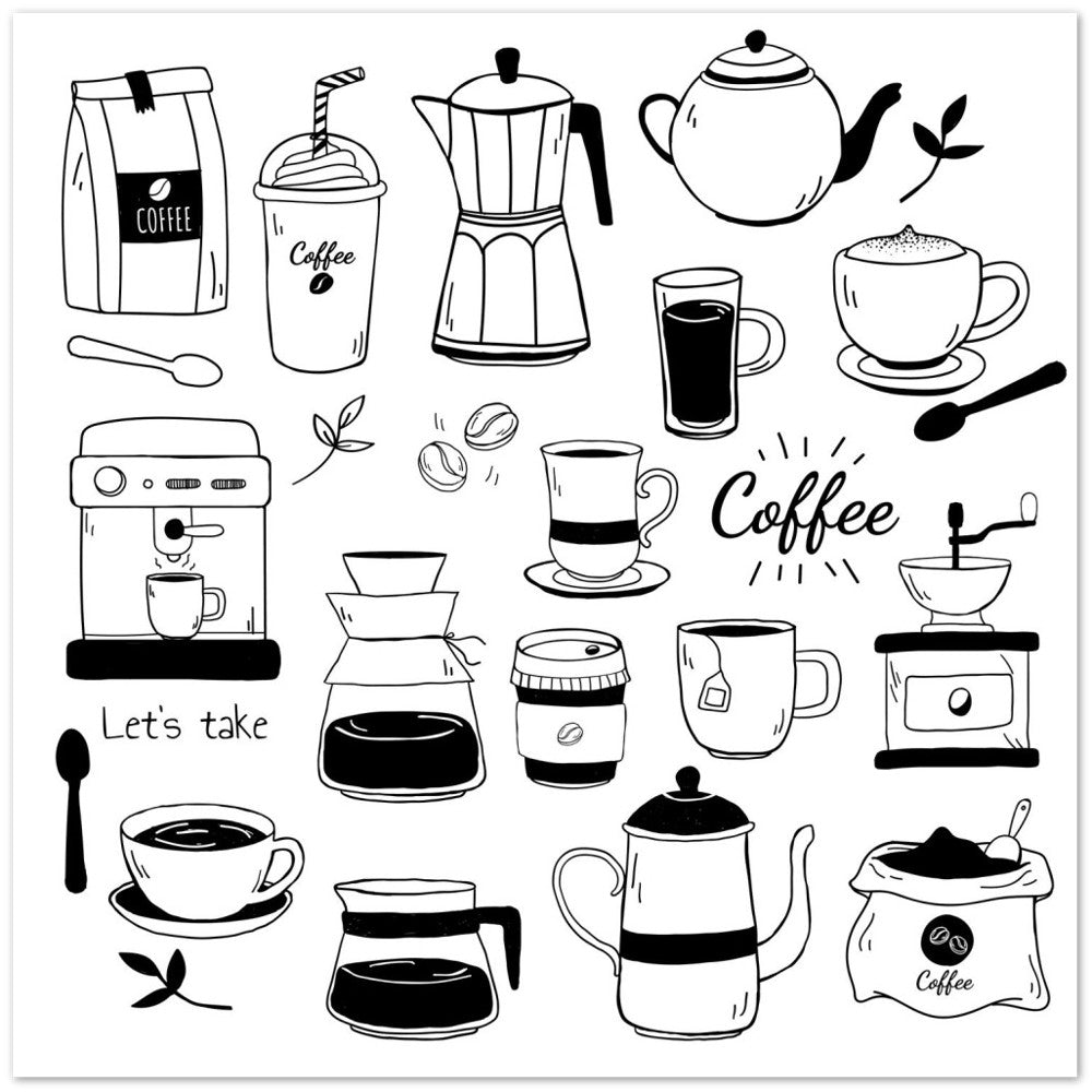 Poster Cafe and coffee house pattern Artwork Classic Matte Poster Paper