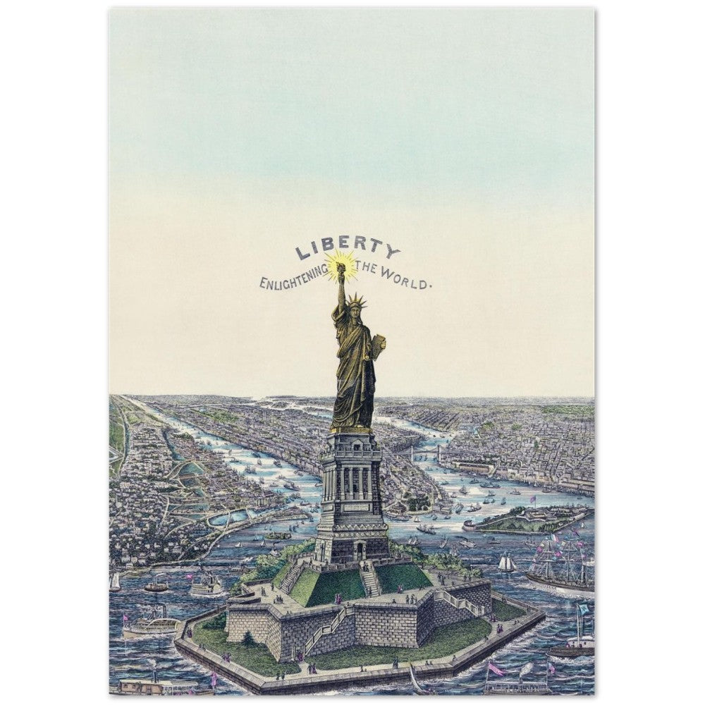Plakat The Great Bartholdi Statue, Liberty Enlightening the World Klassisk Mat Papir