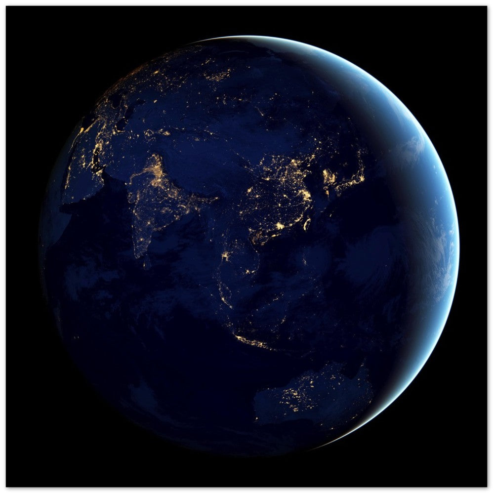 Poster – Asien und Australien bei Nacht – von der NASA – mattes Posterpapier