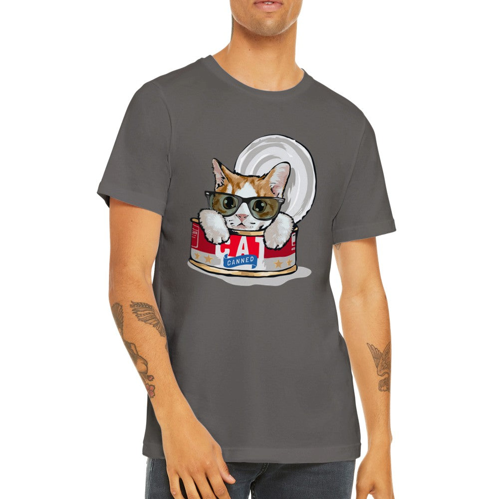 Lustige T-Shirts - Katze - Katze in einer Dose - Premium Unisex T-Shirt 