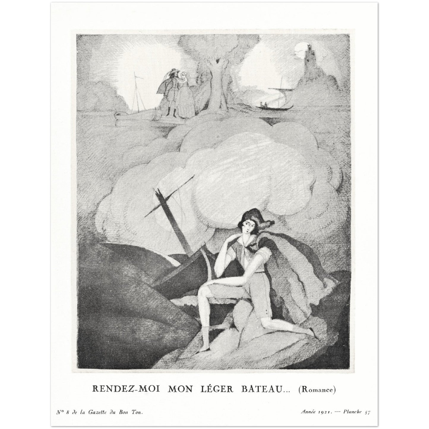 Poster - Romance (1921 by Charles Martin - Premium Matte Paper