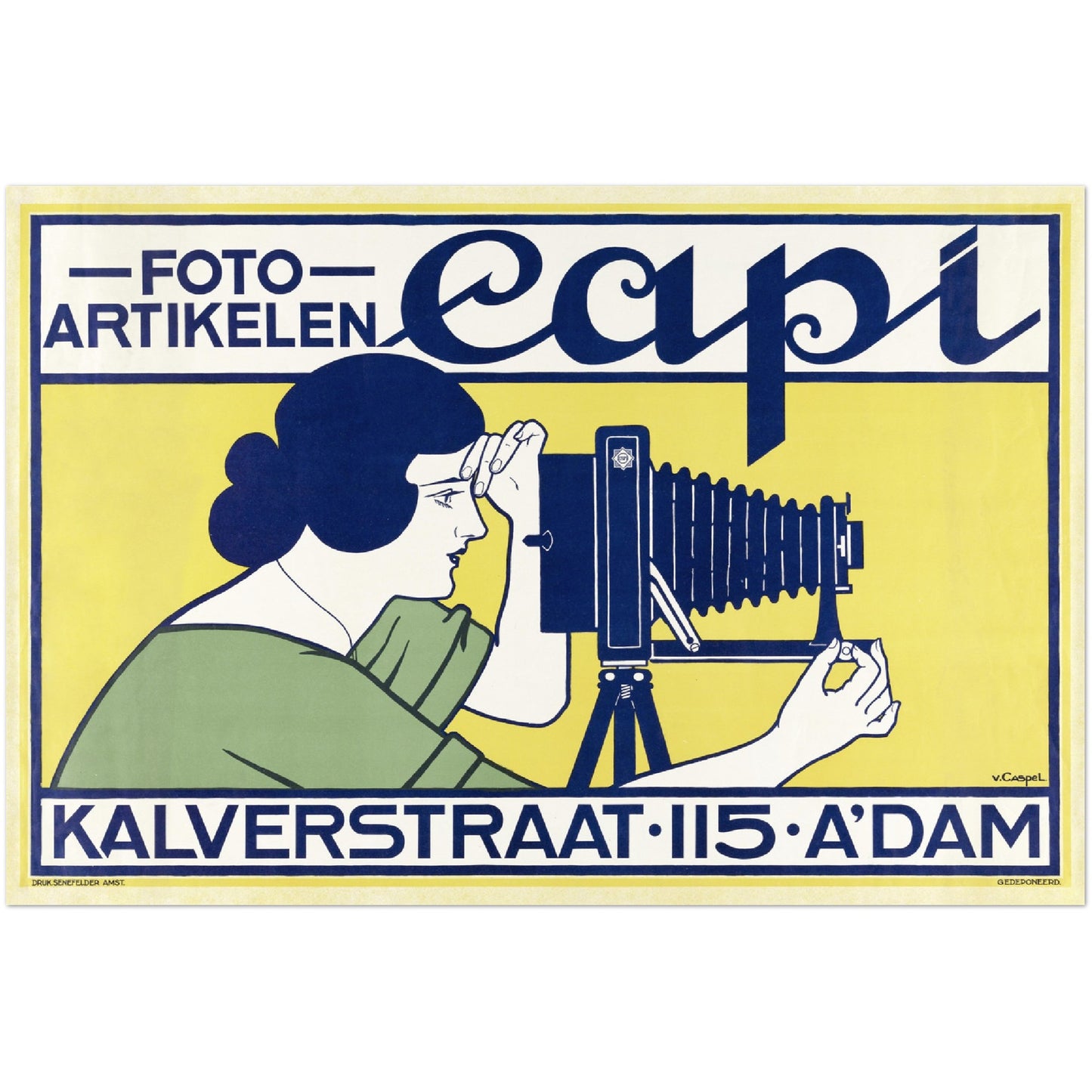 Plakat - Retro - Fotoartiklen Capi; Kalverstraat 115 Amsterdam - Johann Georg van Caspel