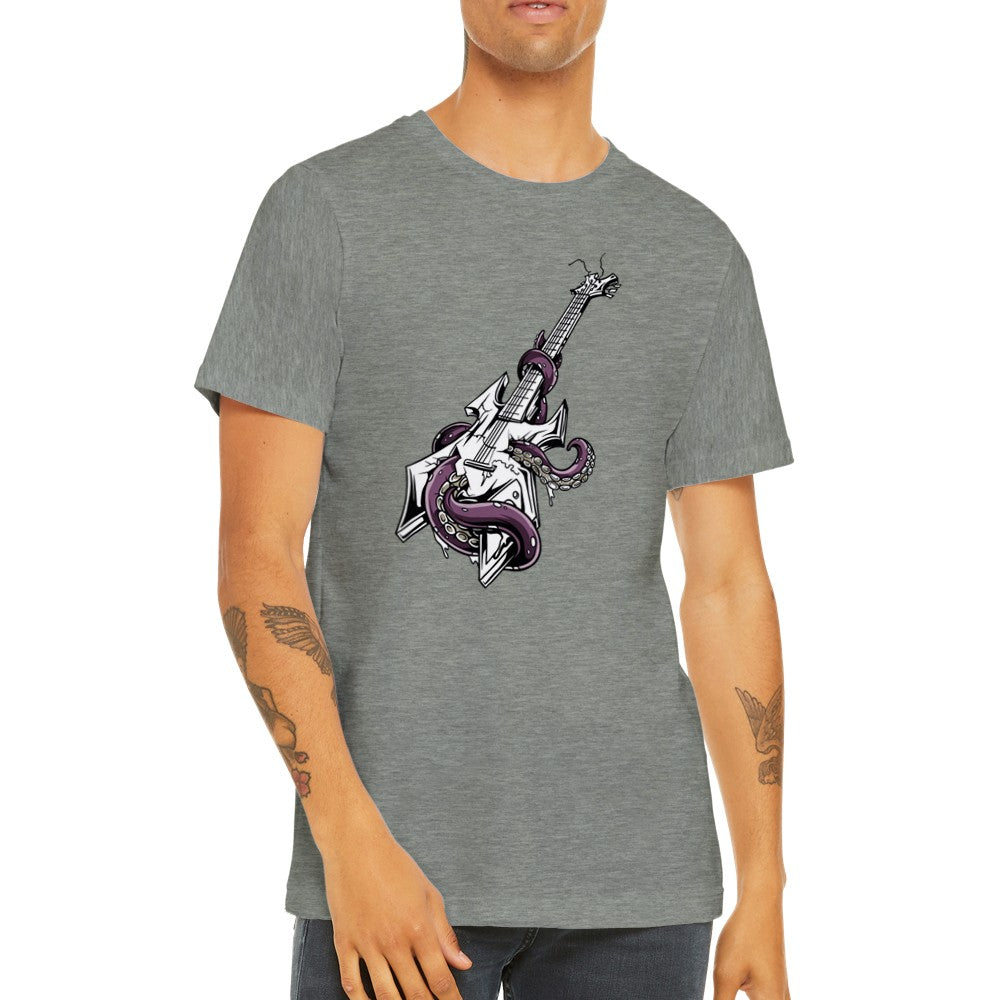 Music T-shirts - Guitar Squid Rock Artwork - Premium Unisex T-Shirt