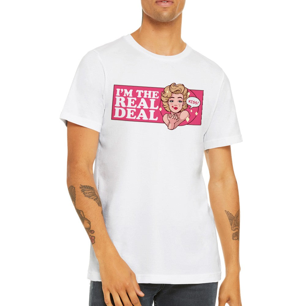 Citat T-shirt - Marilyn Monroe Im The Real Deal - Premium Unisex T-shirt