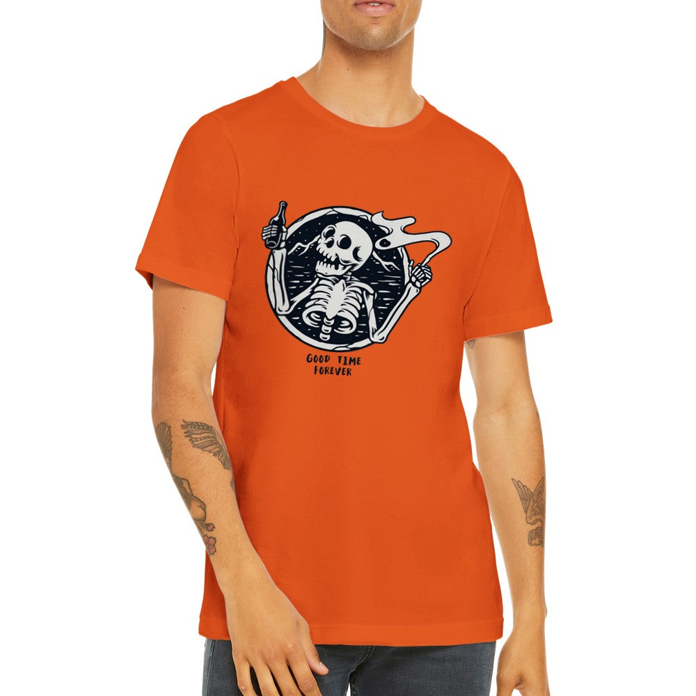 Sjove T-shirts - Good Vibes Forever Skelleton Artwork - Premium Unisex T-shirt