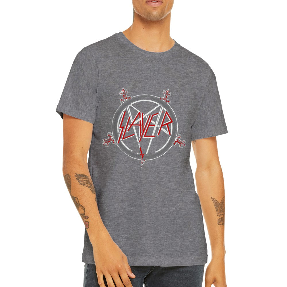 Musik T-shirt - Slayer Artwork - Slayer Pentagram Artwork Premium Unisex T-shirt