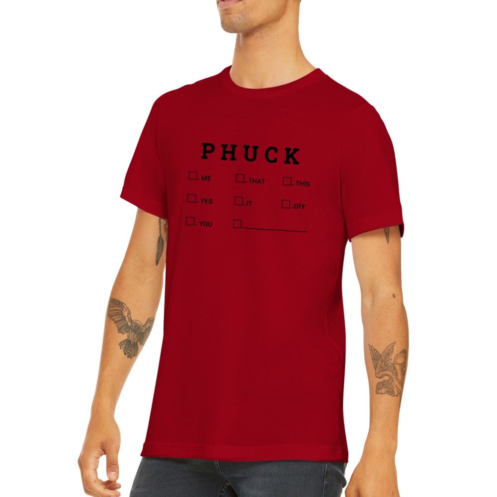 Citat T-shirt - Sjove Citater - Phuck / Fuck Unisex T-shirt – Citatshirts.dk