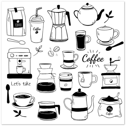 Poster Cafe and coffee house pattern Artwork Classic Matte Poster Paper