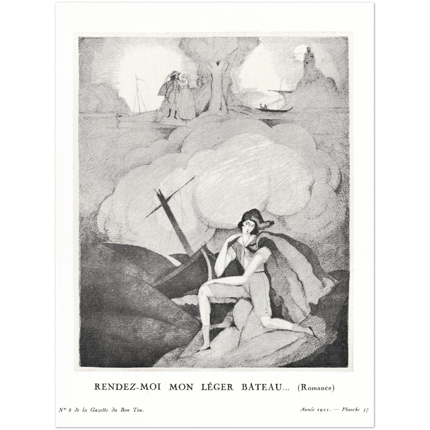 Plakat - Romance (1921 af Charles Martin - Premium Mat Papir