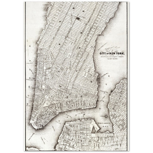 Poster – New York City Poster (um 1850) Premium Matte Paper